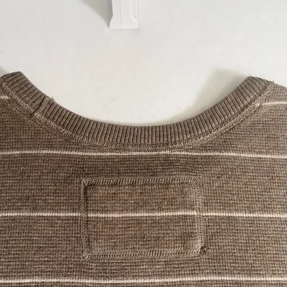 Eddie Bauer Crew Neck Sweater Men's 3XL Waffle Knit Pullover Brown Small Hole - Picture 14 of 15